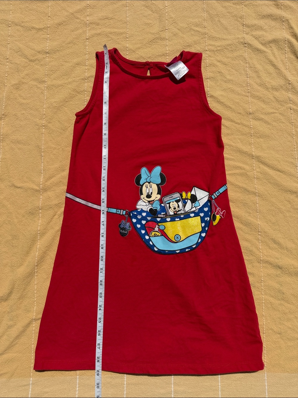 Disney Bright Red Sleeveless Top with Logo Tag